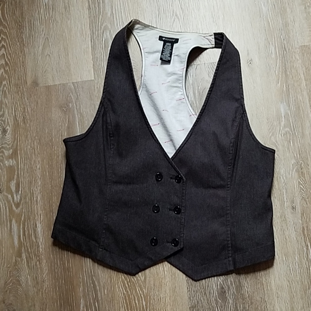 Ronson black gray vest